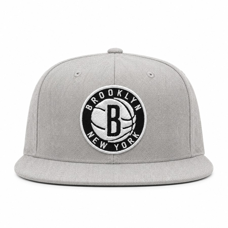 Brooklyn Nets Heather Grey Mitchell & Ness Snapback - Product Image