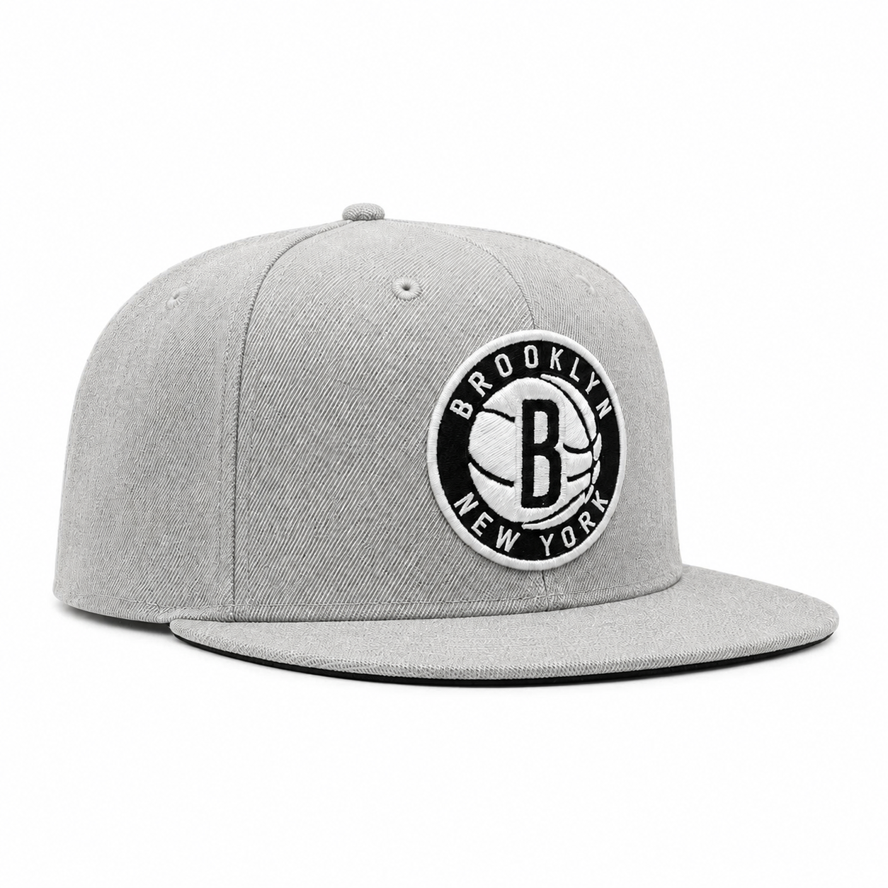 Brooklyn Nets Heather Grey Mitchell & Ness Snapback - Product Image