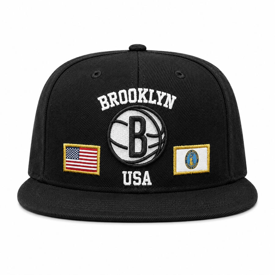 Brooklyn Nets 'USA Pride' Black/White Mitchell & Ness Snapback - Product Image