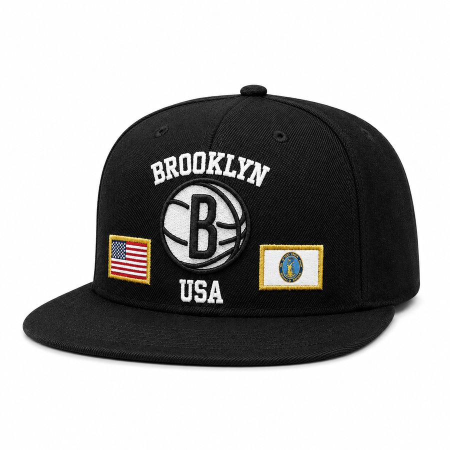 Brooklyn Nets 'USA Pride' Black/White Mitchell & Ness Snapback - Product Image