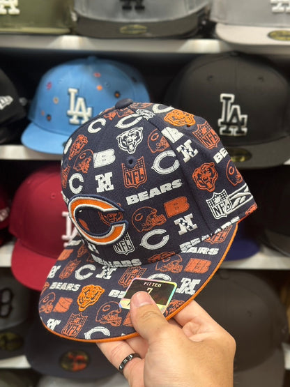 Chicago Bears NFL Fitted Hat | Vintage Reebok | Navy/Orange | Size 7