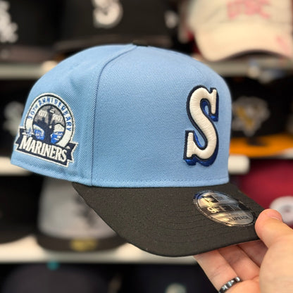 New Era Seattle Mariners '30th Anniversary' A-Frame Light Blue/Black 9FIFTY Snapback | Glow in the Dark - Product Image