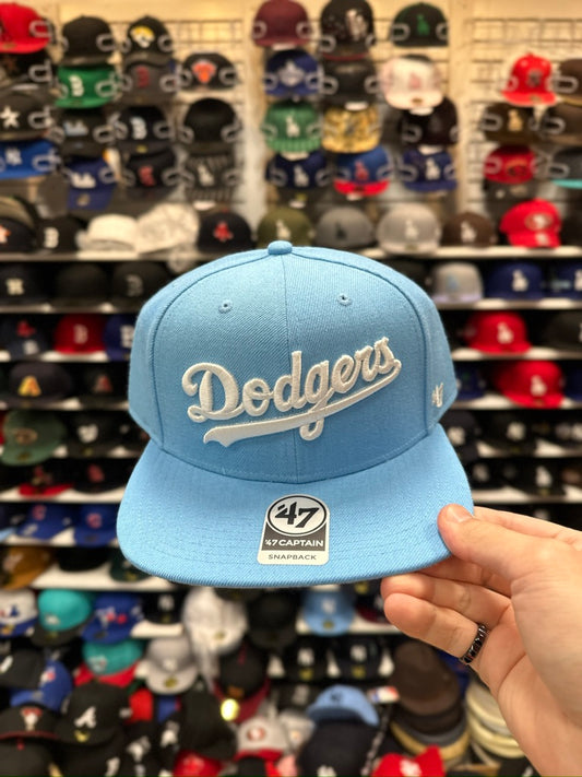 LA Dodgers MLB Snapback | '47 Brand Captain Adjustable Cap | Light Blue