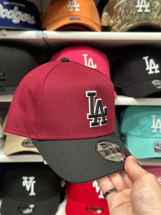 LA Dodgers A-Frame Snapback | New Era 9FORTY | Maroon/Black