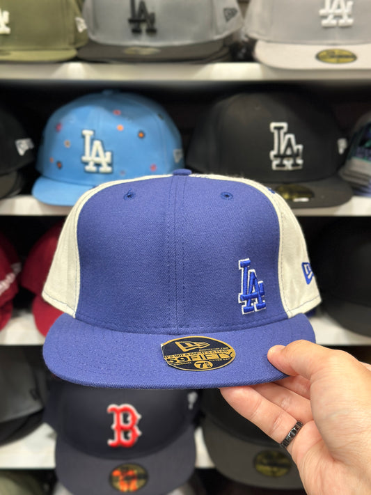 LA Dodgers MLB Vintage Fitted Hat | New Era 59FIFTY Sized Cap | Blue/White Size 7 5/8