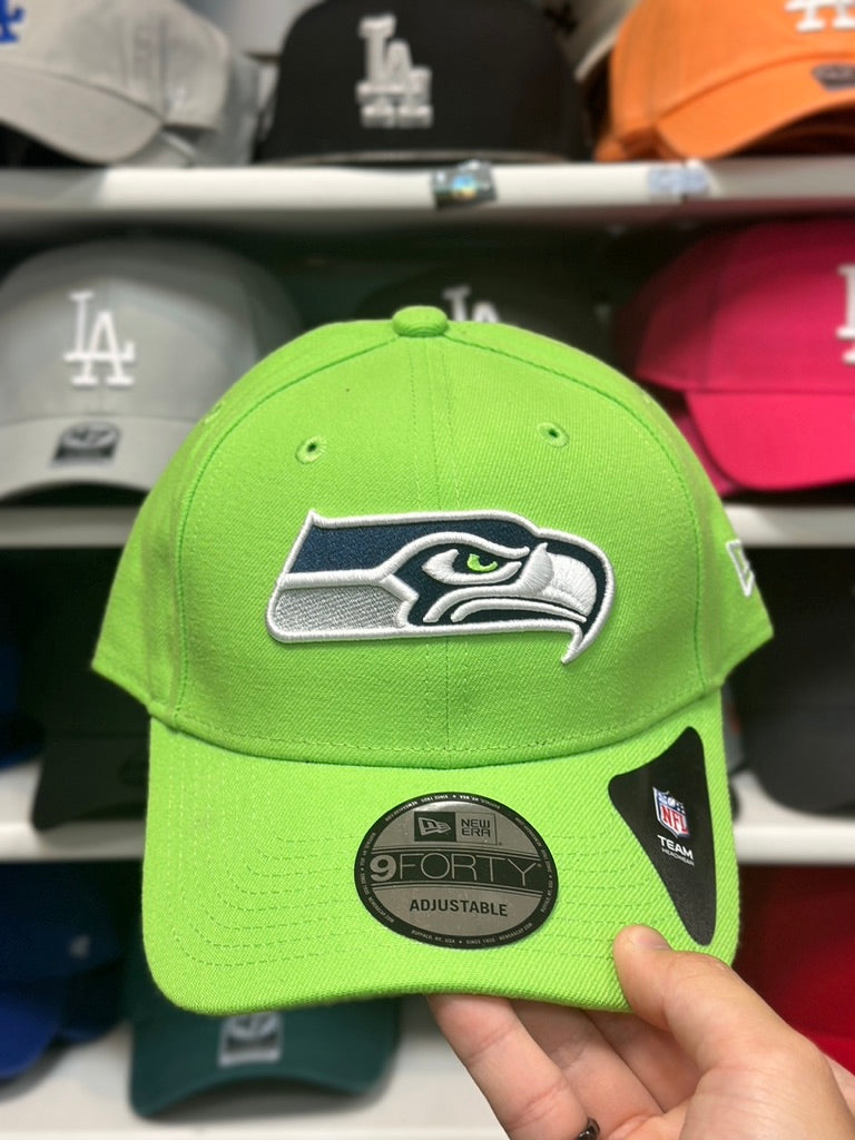 Seattle Seahawks NFL Ball Cap | New Era 9FORTY Adjustable Velcro Strap | Green