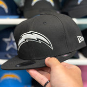 New Era Los Angeles Chargers Black 9FIFTY Adjustable Snapback Hat