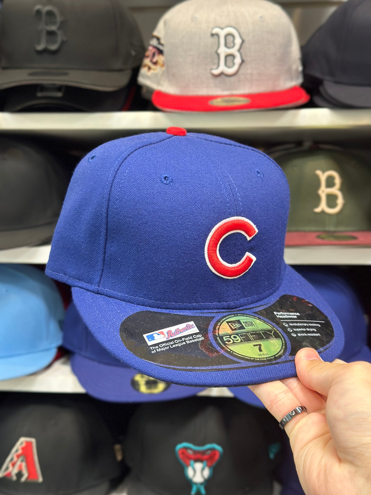 Chicago Cubs MLB Fitted Cap | Classic New Era 59FIFTY Sized Cap | Blue | Multiple Sizes