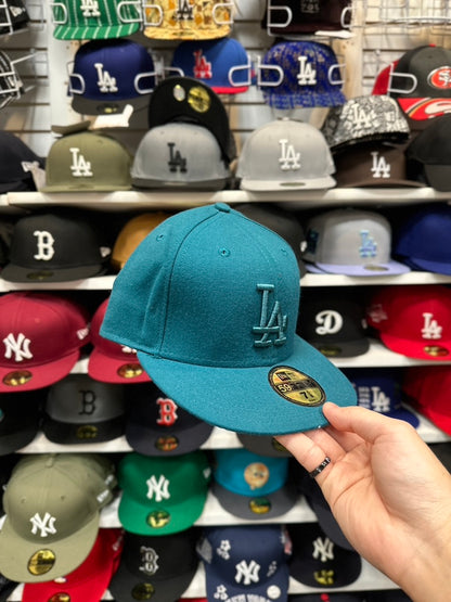 LA Dodgers MLB Vintage Fitted Cap | New Era 59FIFTY Sized Hat | Gasoline Green