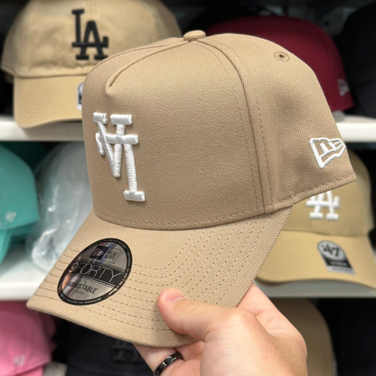 LA Dodgers Upside Down Reversible A-Frame Snapback | New Era 9FORTY | Tan