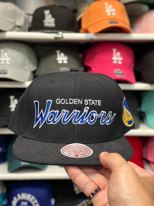 Golden State Warriors NBA Snapback | Mitchell & Ness Original Fit Adjustable Hat | Black