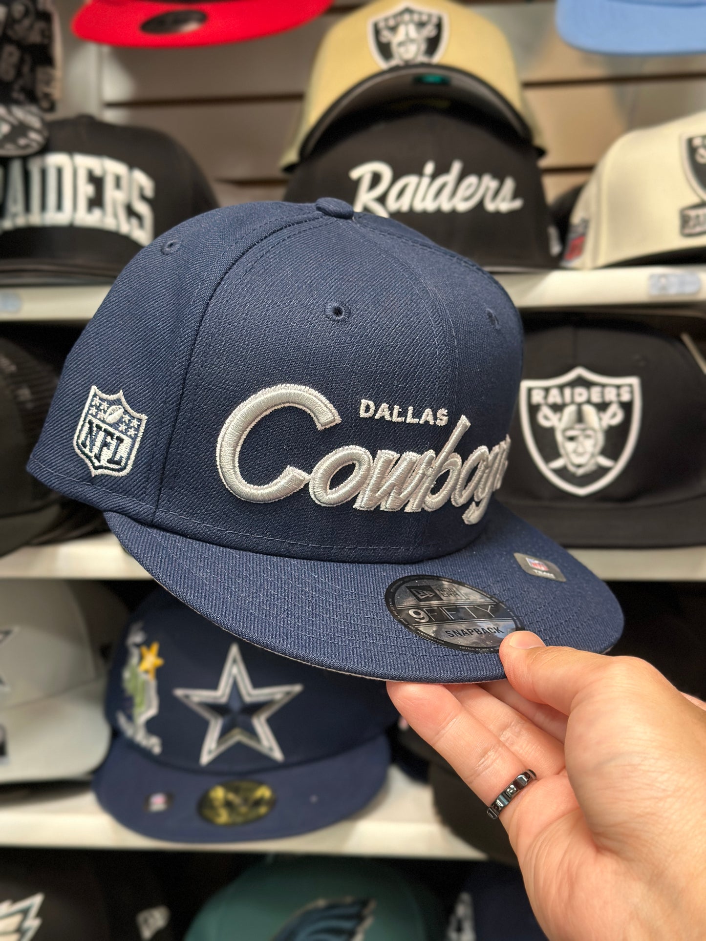 Dallas Cowboys NFL Script Font | New Era 9FIFTY Snapback | Blue