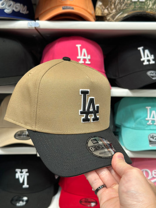 LA Dodgers A-Frame Snapback | New Era 9FORTY | Tan/Black