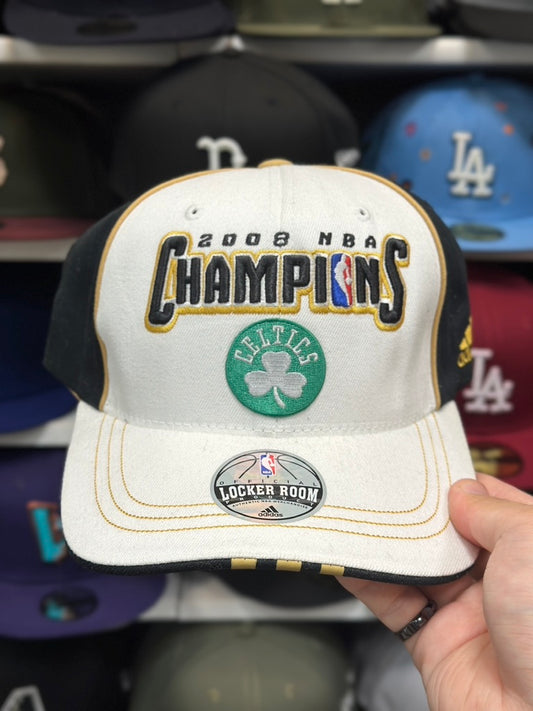 Boston Celtics NBA 2008 Champions Ball Cap | Vintage Adidas Adjustable Velcro Strap | Locker Room