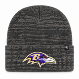 Baltimore Ravens '47 Brand Brain Freeze Cuff Knit Beanie - Black/Gray
