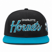 Charlotte Hornets Black/Turquoise Mitchell & Ness Adjustable Original Fit Snapback - Product Image