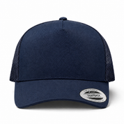 YP Classics A-Frame Blank 5-Panel Adjustable Trucker Snapback Hat - Navy/Navy