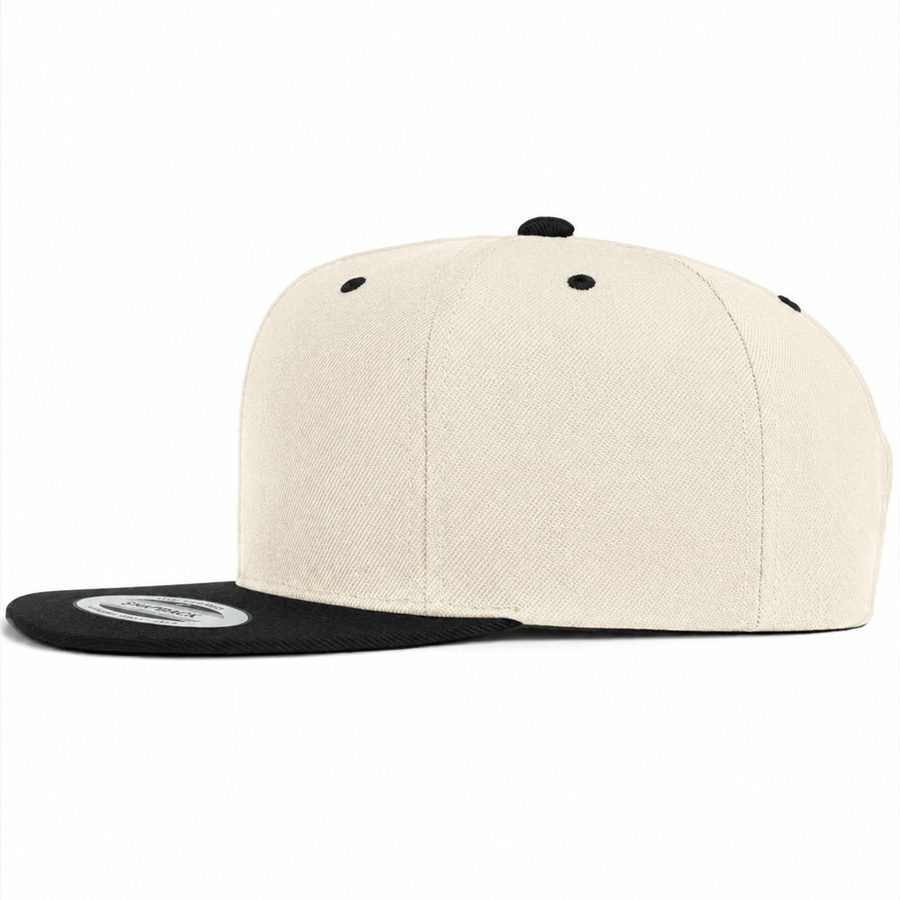 YP Classics Premium Blank 6-Panel Adjustable Snapback Hat - Chrome/Black