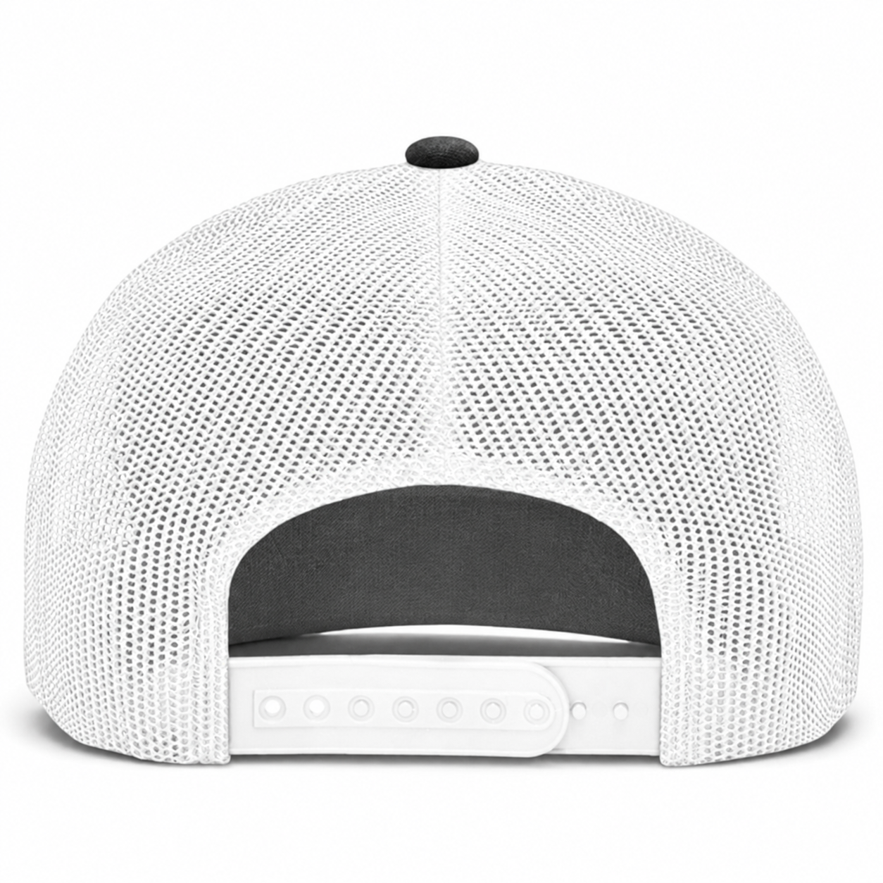 YP Classics A-Frame Blank 5-Panel Adjustable Trucker Snapback Hat - Dark Gray/White