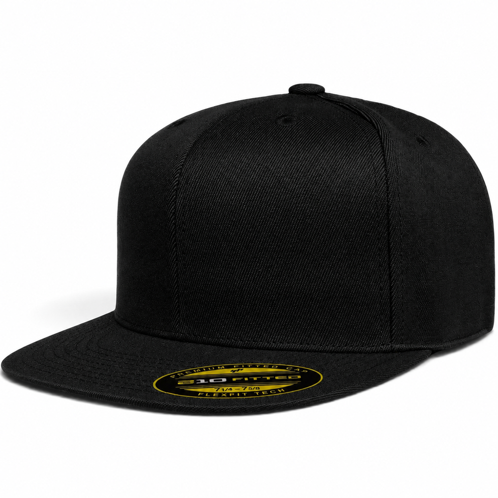 Flexfit 210 Premium Blank Stretch Fitted Hat - Black - Product Image