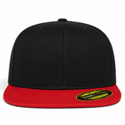 Flexfit 210 Premium Blank Stretch Fitted Hat - Black/Red
