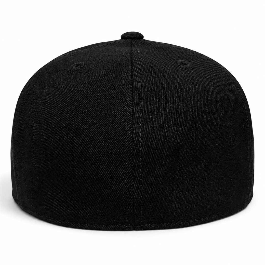 Flexfit 210 Premium Blank Stretch Fitted Hat - Black/Royal Blue - Product Image