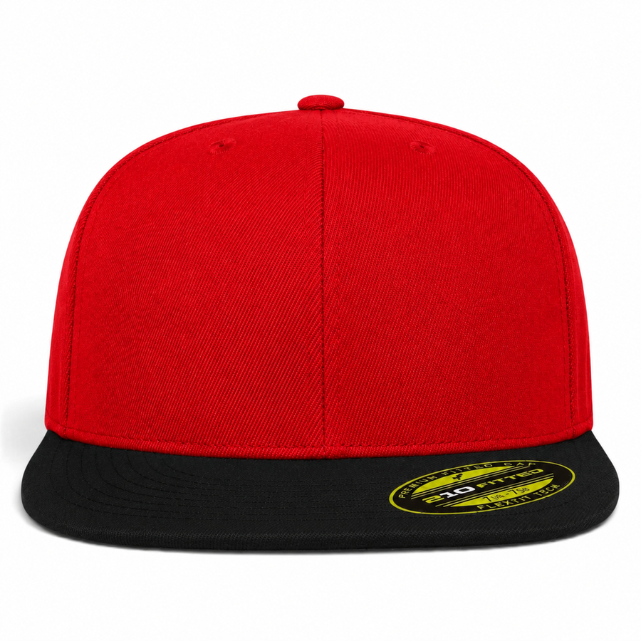 Flexfit 210 Premium Blank Stretch Fitted Hat - Red/Black
