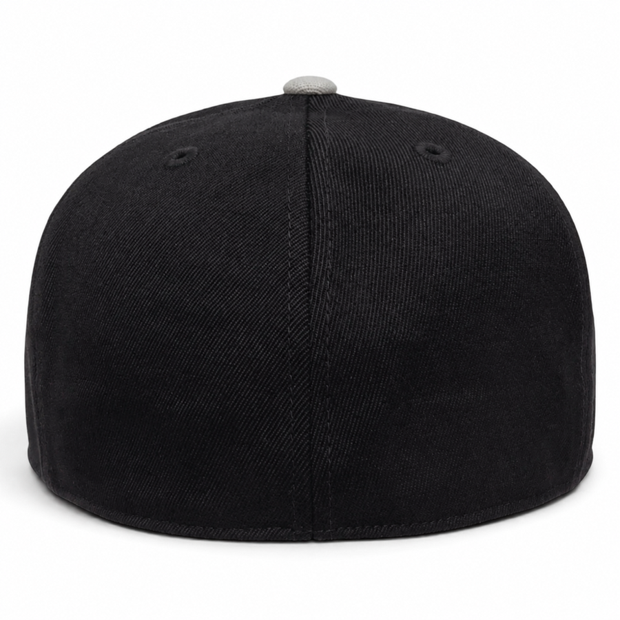 Flexfit 210 Premium Blank Stretch Fitted Hat - Black/Silver