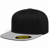 Flexfit 210 Premium Blank Stretch Fitted Hat - Black/Silver