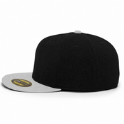 Flexfit 210 Premium Blank Stretch Fitted Hat - Black/Silver