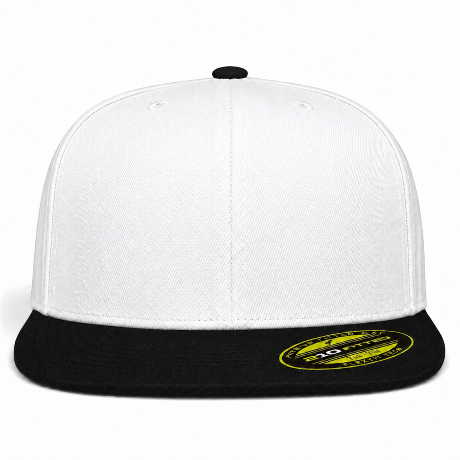 Flexfit 210 Premium Blank Stretch Fitted Hat - White/Black