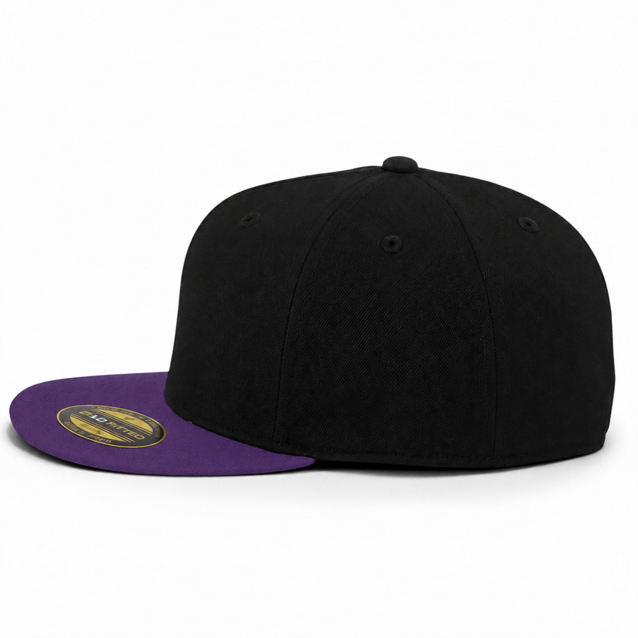 Flexfit 210 Premium Blank Stretch Fitted Hat - Black/Purple