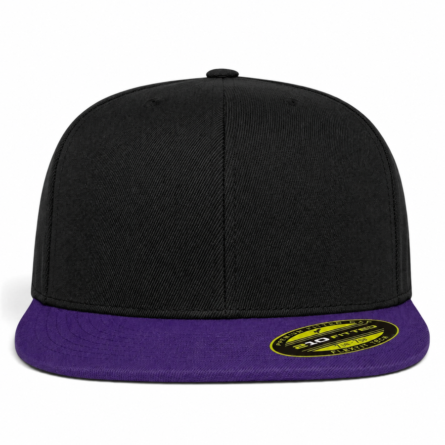 Flexfit 210 Premium Blank Stretch Fitted Hat - Black/Purple