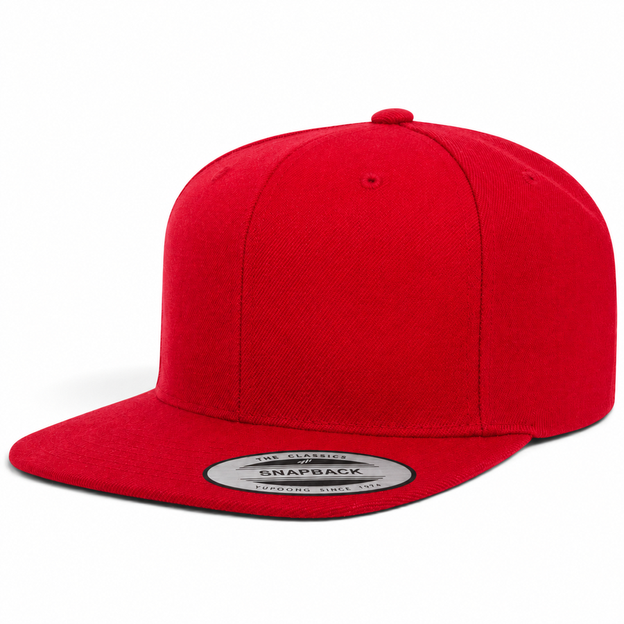 YP Classics Premium Blank Adjustable Snapback Hat - Red