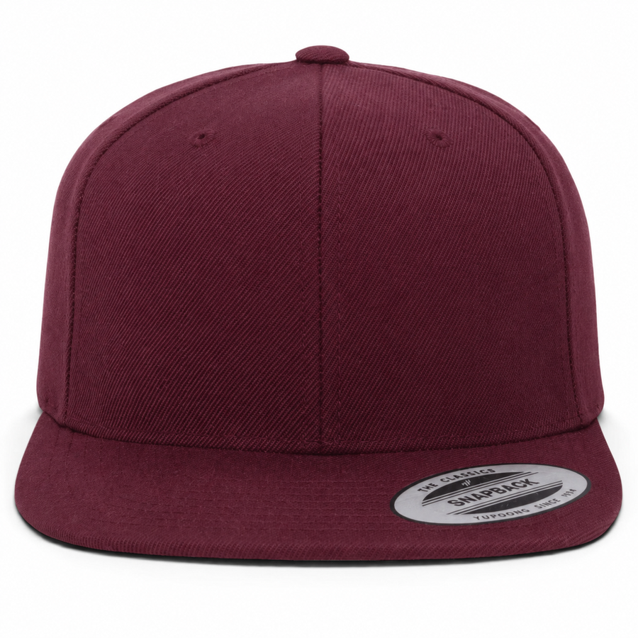 YP Classics Premium Blank Adjustable Snapback Hat - Maroon