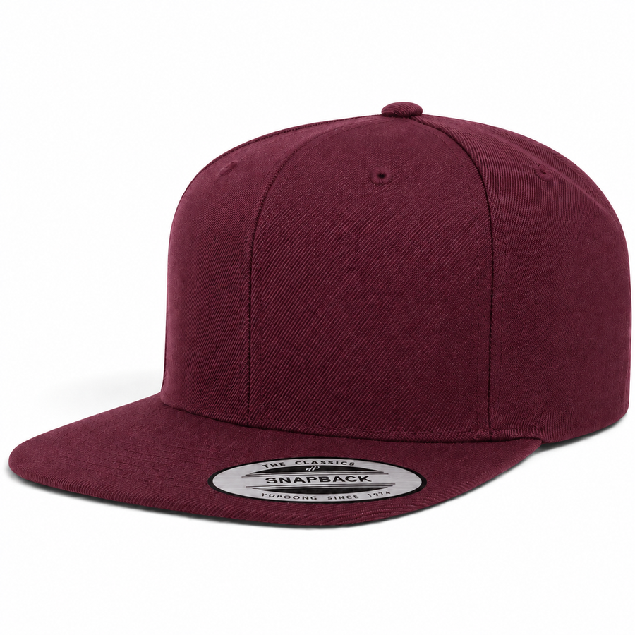 YP Classics Premium Blank Adjustable Snapback Hat - Maroon