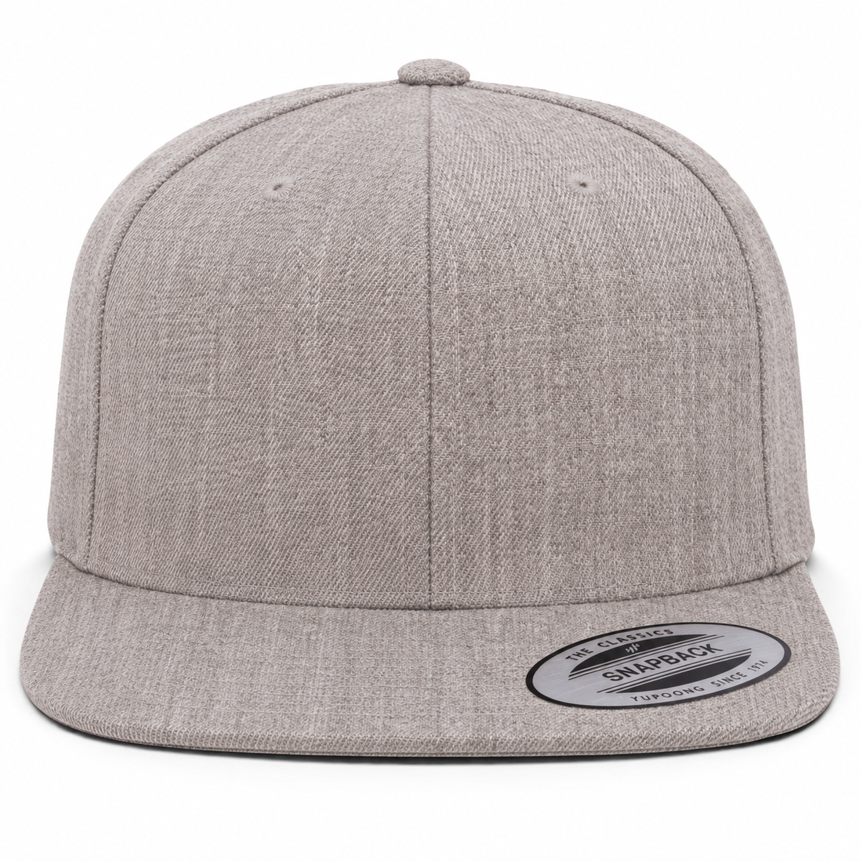 YP Classics Premium Blank Adjustable Snapback Hat - Heather Gray