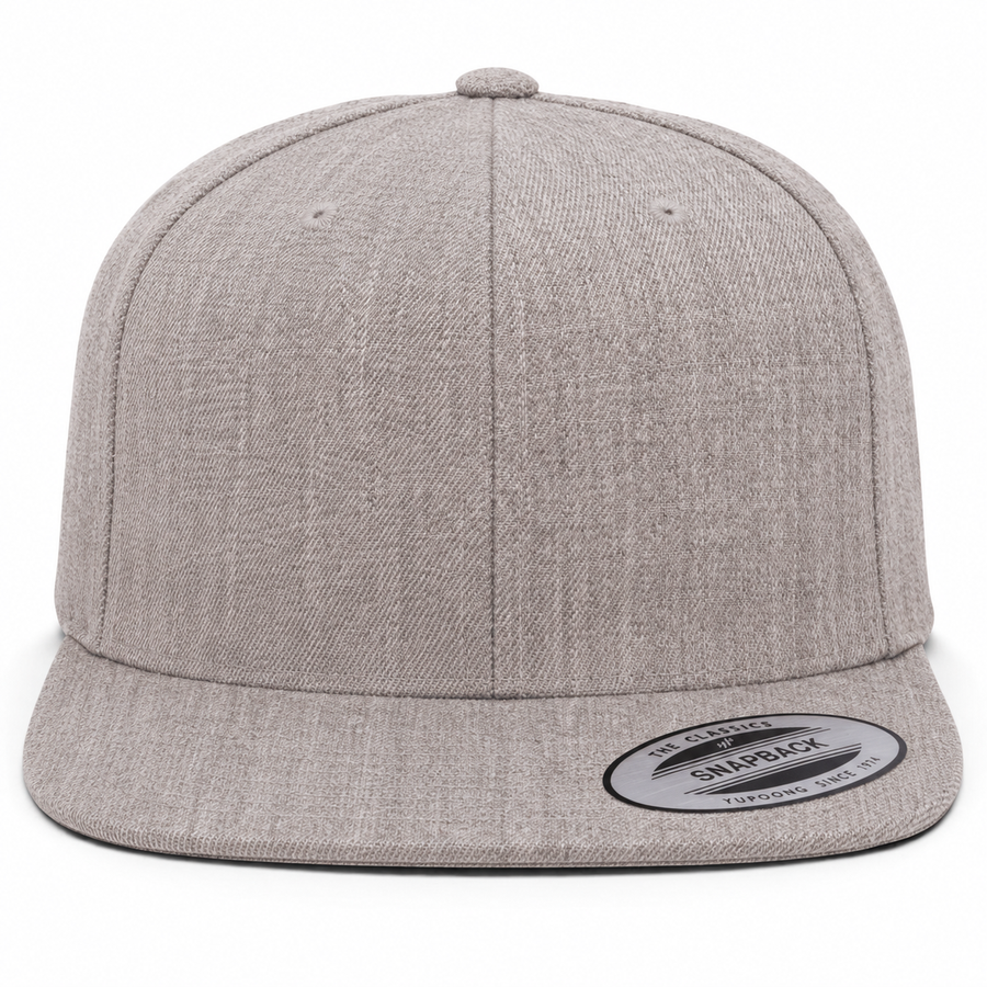 YP Classics Premium Blank Adjustable Snapback Hat - Heather Gray