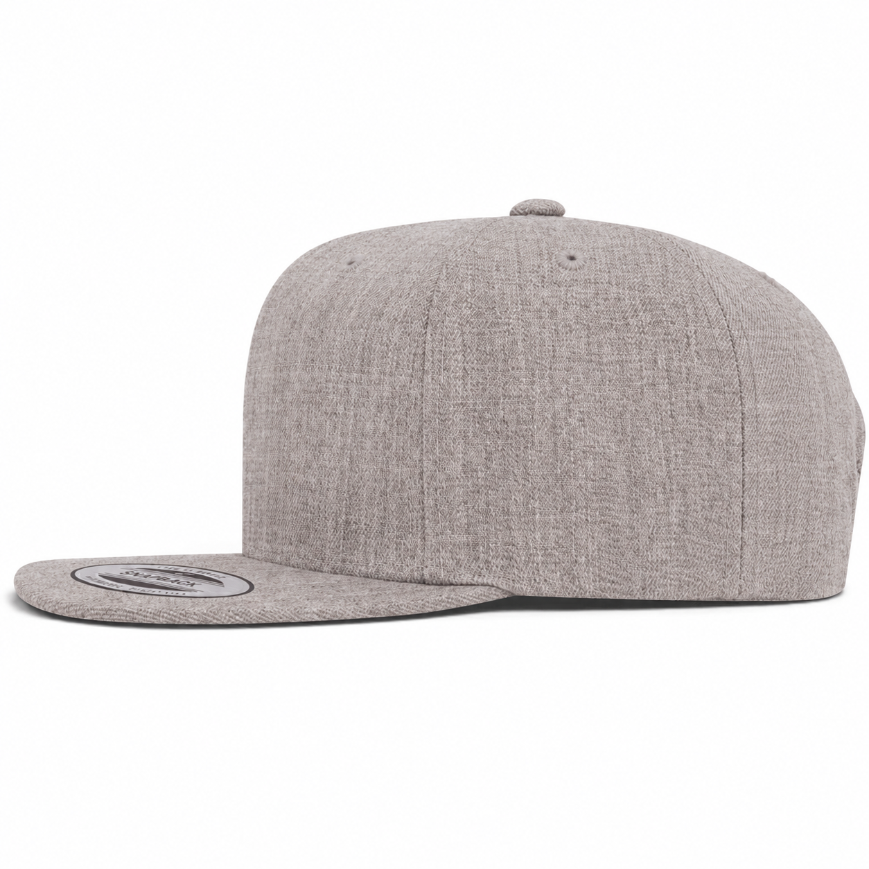 YP Classics Premium Blank Adjustable Snapback Hat - Heather Gray