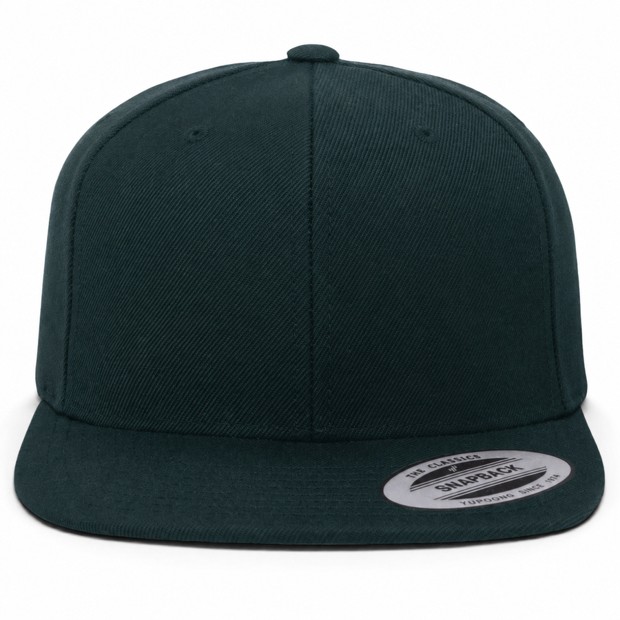 YP Classics Premium Blank Adjustable Snapback Hat - Midnight Green