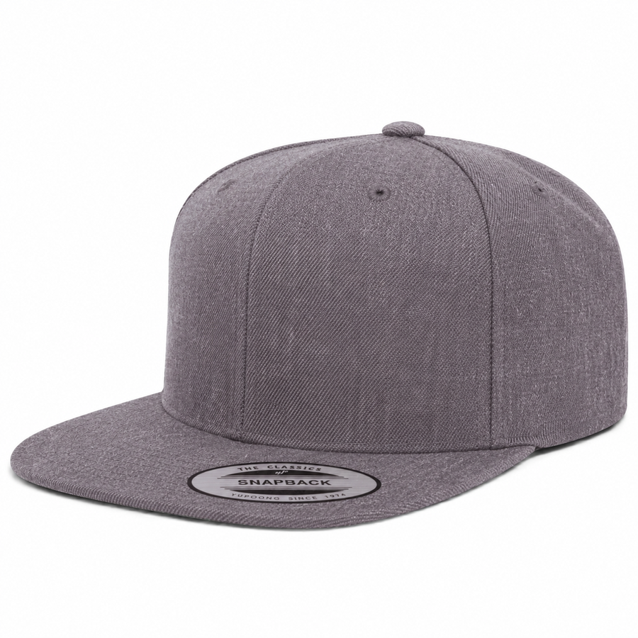YP Classics Premium Blank Adjustable Snapback Hat - Dark Gray