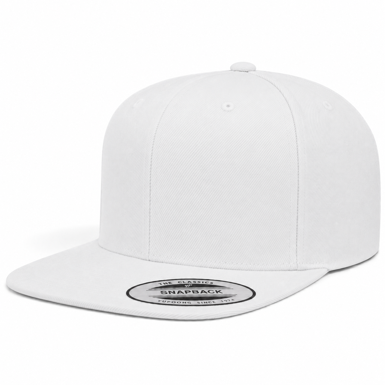 YP Classics Premium Blank Adjustable Snapback Hat - White