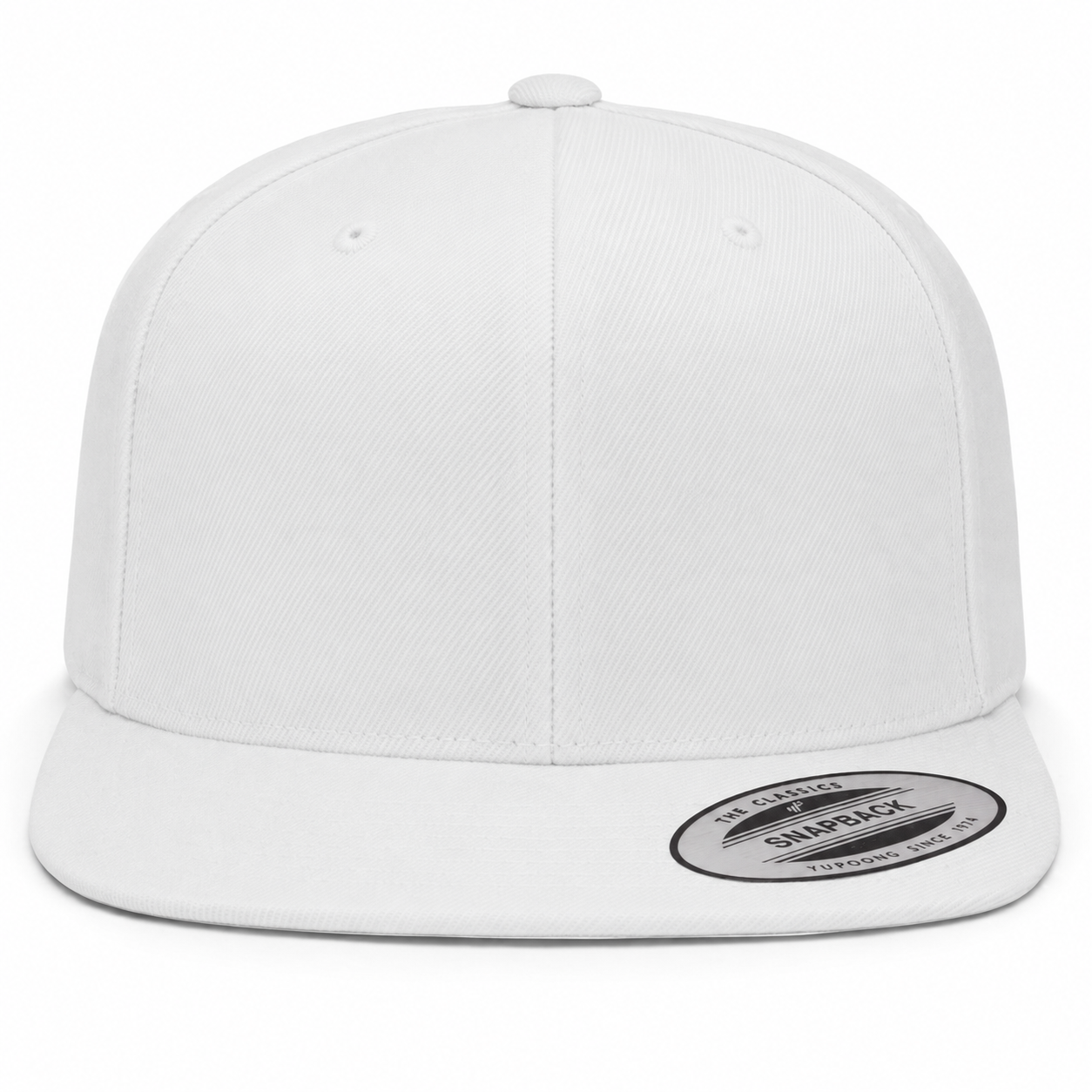 YP Classics Premium Blank Adjustable Snapback Hat - White
