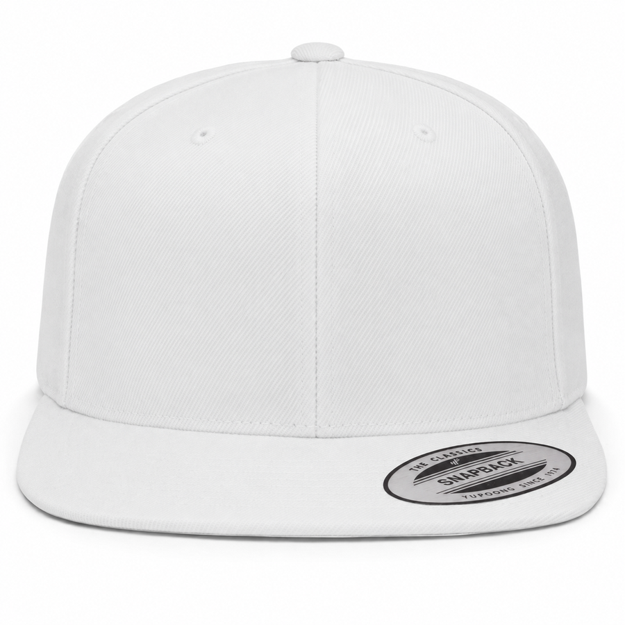 YP Classics Premium Blank Adjustable Snapback Hat - White