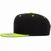 YP Classics Premium Blank Adjustable Snapback Hat - Black/Neon Green