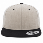 YP Classics Premium Blank Adjustable Snapback Hat - Heather Gray/Black - Product Image