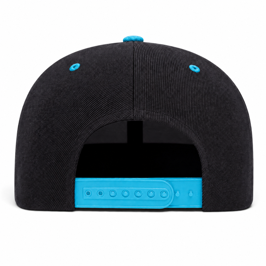 YP Classics Premium Blank Adjustable Snapback Hat - Black/Turquoise - Product Image
