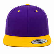 YP Classics Premium Blank Adjustable Snapback Hat - Purple/Yellow