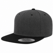 YP Classics Premium Blank Adjustable Snapback Hat - Charcoal/Black
