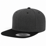 YP Classics Premium Blank Adjustable Snapback Hat - Charcoal/Black
